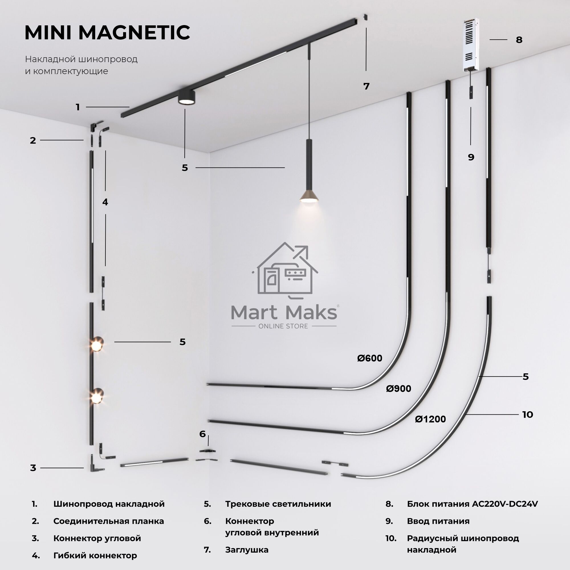 Mini Magnetic Соединительная планка для шинопровода (1шт.) 85176/00