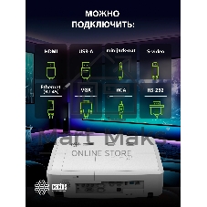 Проектор Cactus Bright CS-S4.WT 3LCD 5900Lm ANSI (1920x1200) 30000:1 ресурс лампы:10000часов 1xUSB typeA 1xUSB typeB 2xHDMI 4.45кг