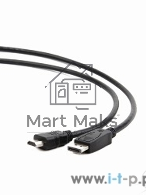 Кабель DisplayPort-HDMI Gembird/Cablexpert 1м, 20M/19M, черный, экран, пакет(CC-DP-HDMI-1M)