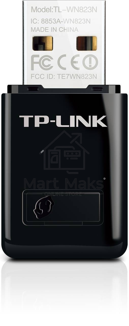 Сетевой адаптер TP-Link SOHO TL-WN823N Беспроводной USB мини адаптер 300Мбит/с стандарта N c кнопкой QSS(Realtec)