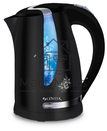 Чайник Centek CT-0040 черный 1.8л, 2200Вт, открывание кнопкой, внутренняя подсветка