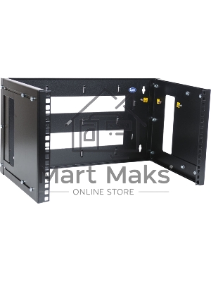 Кронштейн телекоммуникационный настенный 12U, регулируемая глубина 300-450 мм, цвет черный