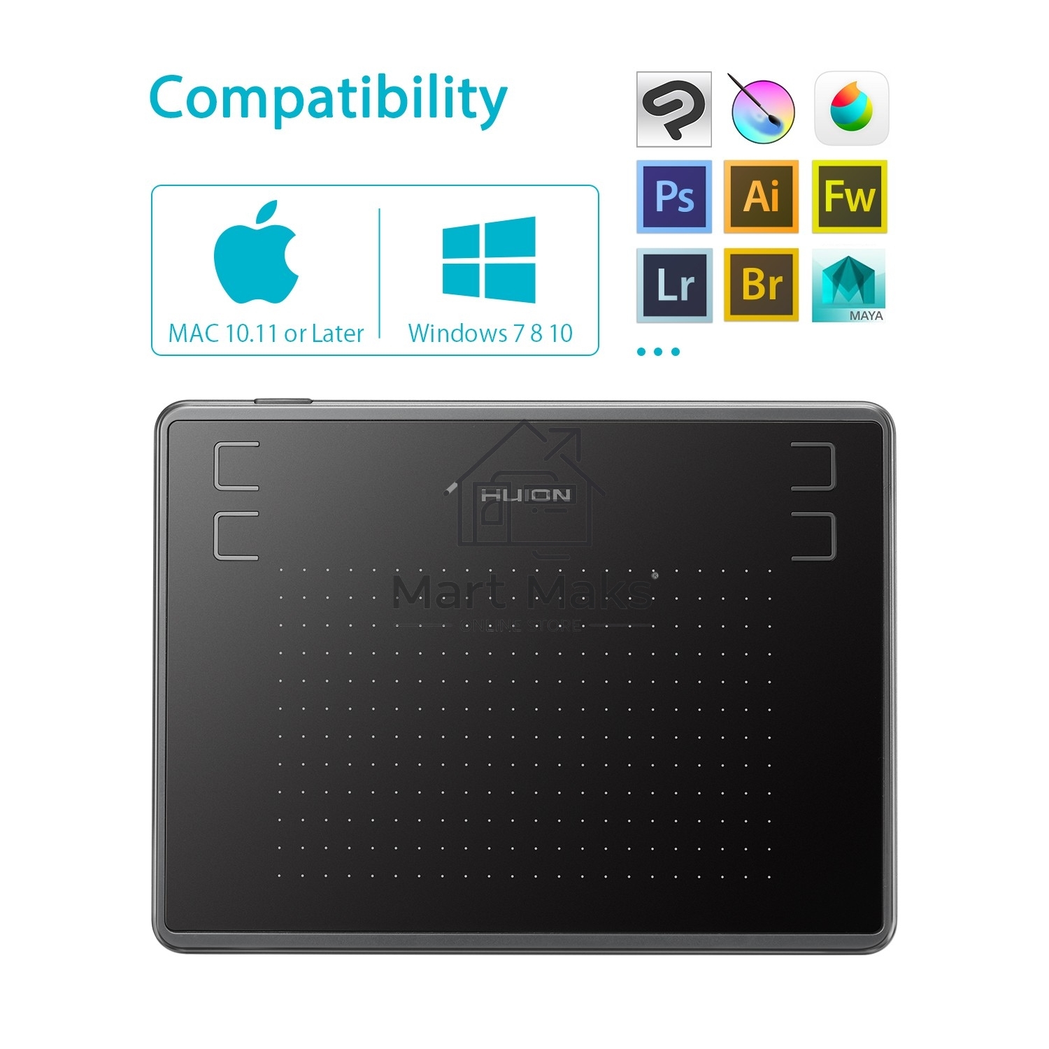 Графический планшет Huion H430P USB черный