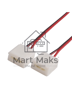 Коннектор соединительный (2 разъема) для одноцветных светодиодных лент с влагозащитой шириной 10 мм, длина 15 см LAMPER