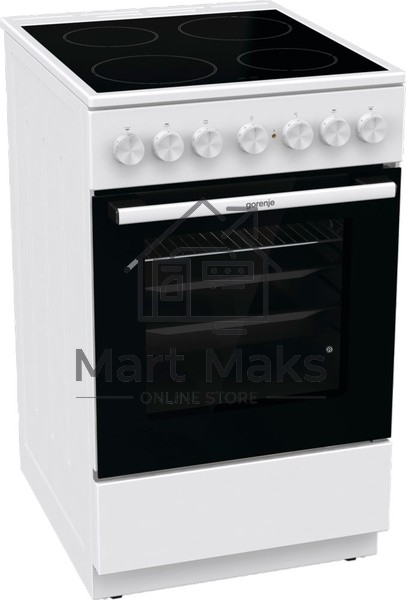 Плита электрическая Gorenje GEC5B41WG белый, конфорок 4 электрических, духовка 62 л, 50 см x 85 см x 59.4 см