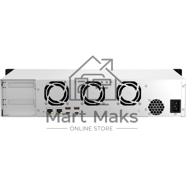 Сетевое хранилище SMB QNAP TS-873AeU-4G NAS 8x3.5/2.5 SATA/SSD trays, 2 x M2 PCIe, 2x 2.5 GbE, 2U rackmount, 1 PSU. AMD Ryzen V1500B 4-core/8-thread 2.2 GHz processor, 4 GB DDR4 RAM (1*4 GB) up to 64GB (2*32 GB). W/o rail kit RAIL-B02