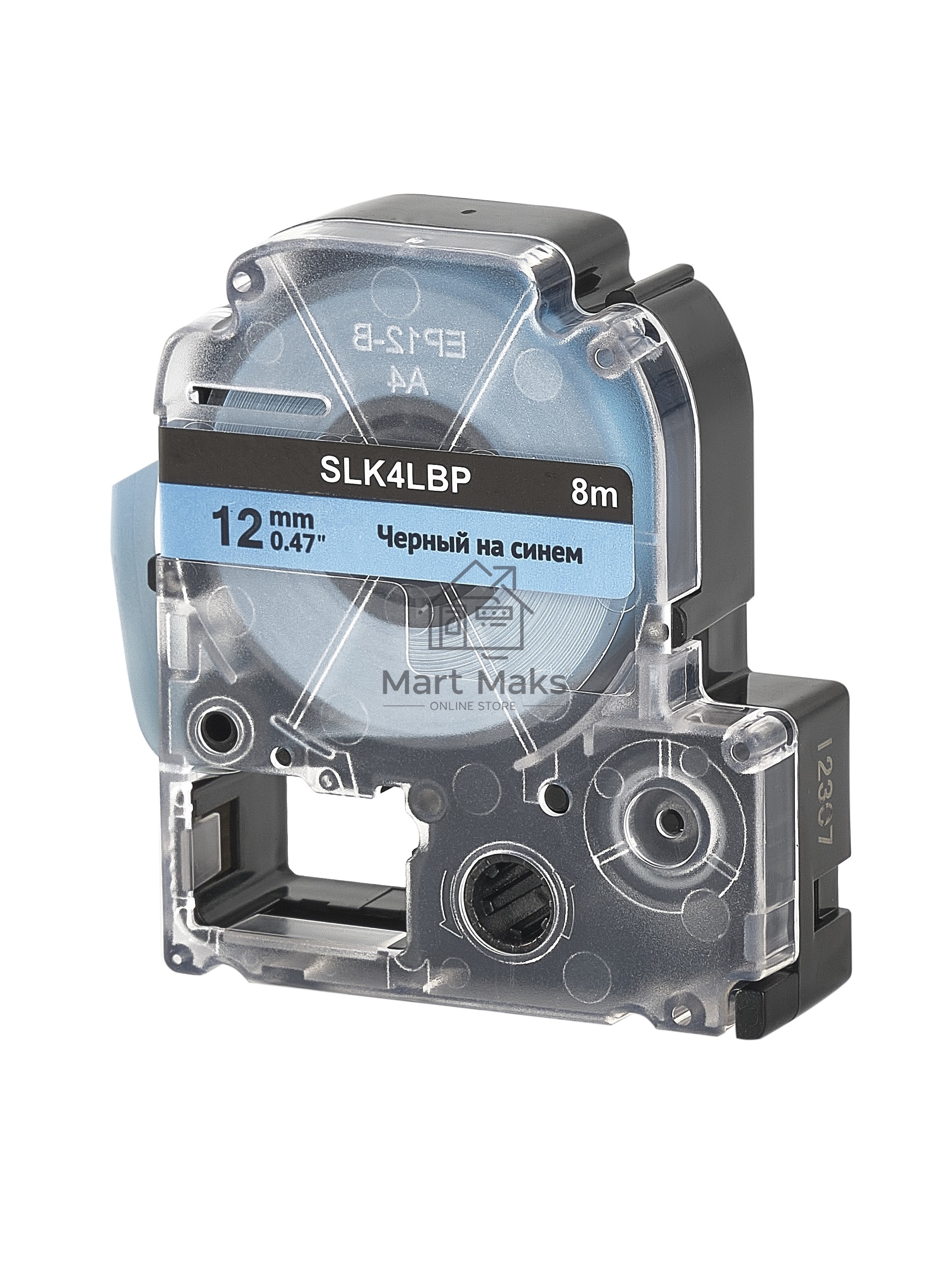 Кассета с лентой S'OK by Sakura Printing K4LBP для Epson, черный на синем, 12мм/8м