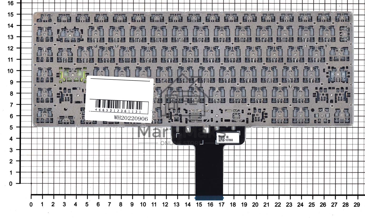 Клавиатура для ноутбука Asus K413JA серебристая