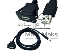 Кабель с разъемами USB 2.0 мама для монтажа -папа 1 м