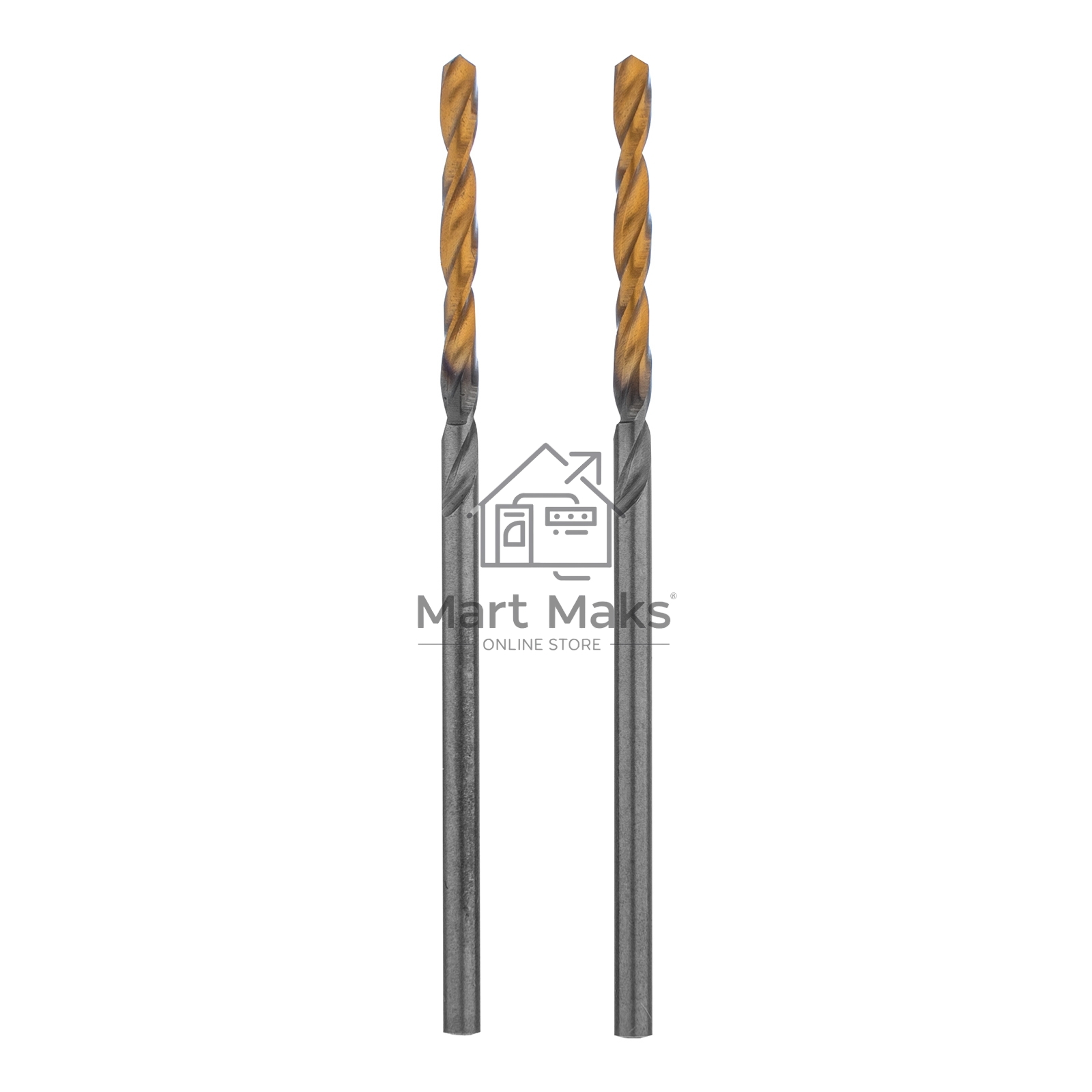 Сверло спиральное по металлу 2 x 49мм, Р6М5, Golden Tip, 2шт. Denzel