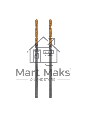 Сверло спиральное по металлу Denzel 2 x 49мм, Р6М5, Golden Tip, 2 шт.