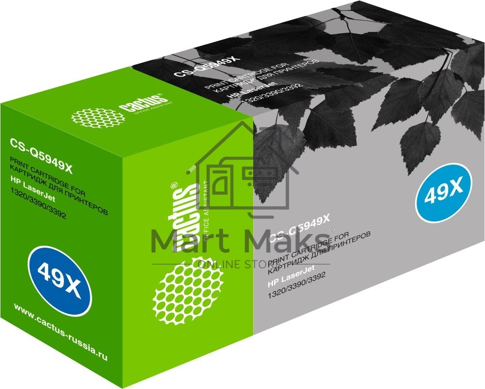 Картридж лазерный Cactus CS-Q5949X черный (6000 стр.) для HP 1320/3390/3392