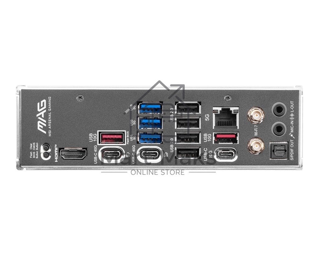 Материнская плата MSI MAG X870E TOMAHAWK WIFI, AM5, AMD X870, 4xDDR5, 4xSATA, 4xM.2, 1xPCI-E 5.0 x16, 1xPCI-E 4.0 x4, 1xPCI-E 3.0 x1, 1xHDMI, 2xUSB Type-C, 1x5Gb LAN, 2xUSB-A 3.2 Gen 2, 3xUSB-A 3.2 Gen 1, 4xUSB-A 2.0, 7.1, Wi-Fi 7, ATX