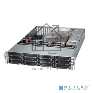 Корпус Supermicro CSE-826BAC4-R920LPB, 2U, 8 x SAS3 & 4 x hybrid NVMe 3.5 bays