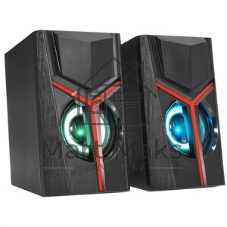 Акустическая система 2.0 Qumo TRON AS007, 10 ВТ, объемное звучание, RGb подсветка, USB/Jack 3,5мм