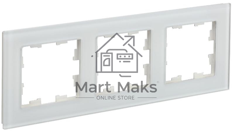 Рамка 3-м РУ-3-2-Бр IEK BRITE DECOR Белый матовый стекло