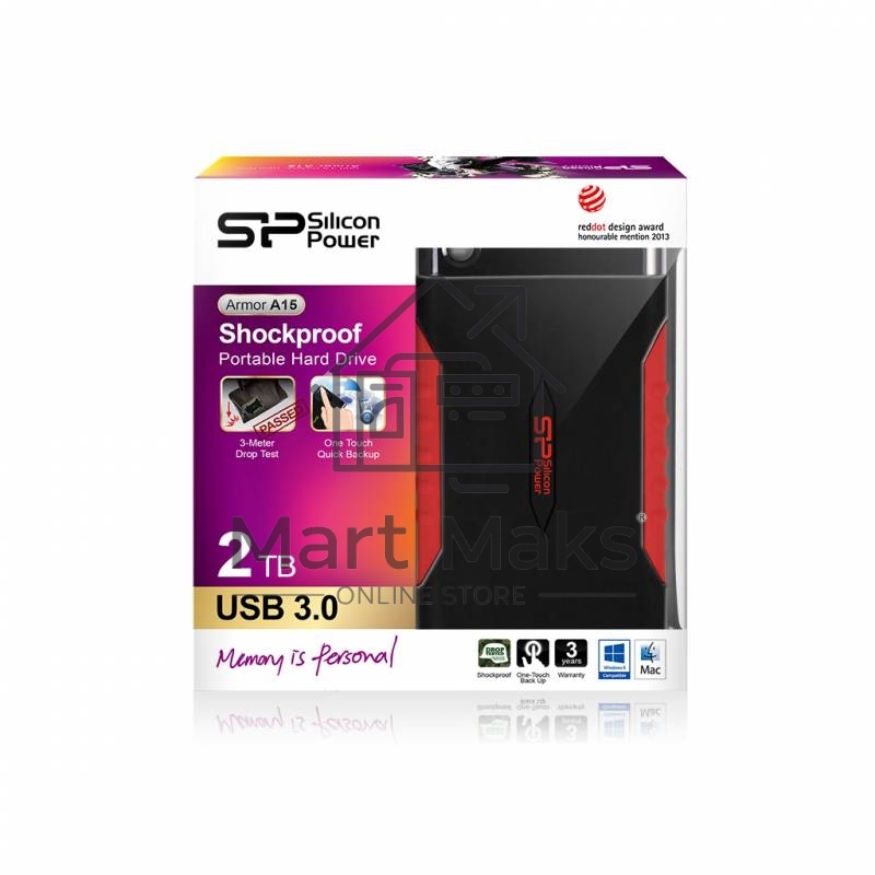 Внешний жесткий диск Silicon Power USB 3.0 1Tb SP010TBPHDA15S3L Armor 2.5