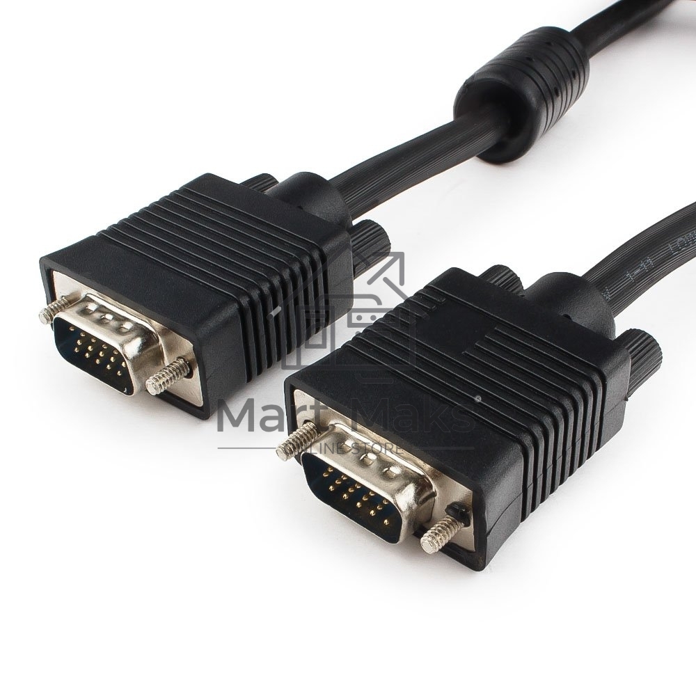 Кабель Gembird/Cablexpert CC-PPVGA-5M-B, Кабель VGA Premium, 15M/15M, 5.0м,черный,тройной экран, феррит.кольца