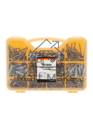 Набор саморезов и дюбелей Kranz 590 шт.