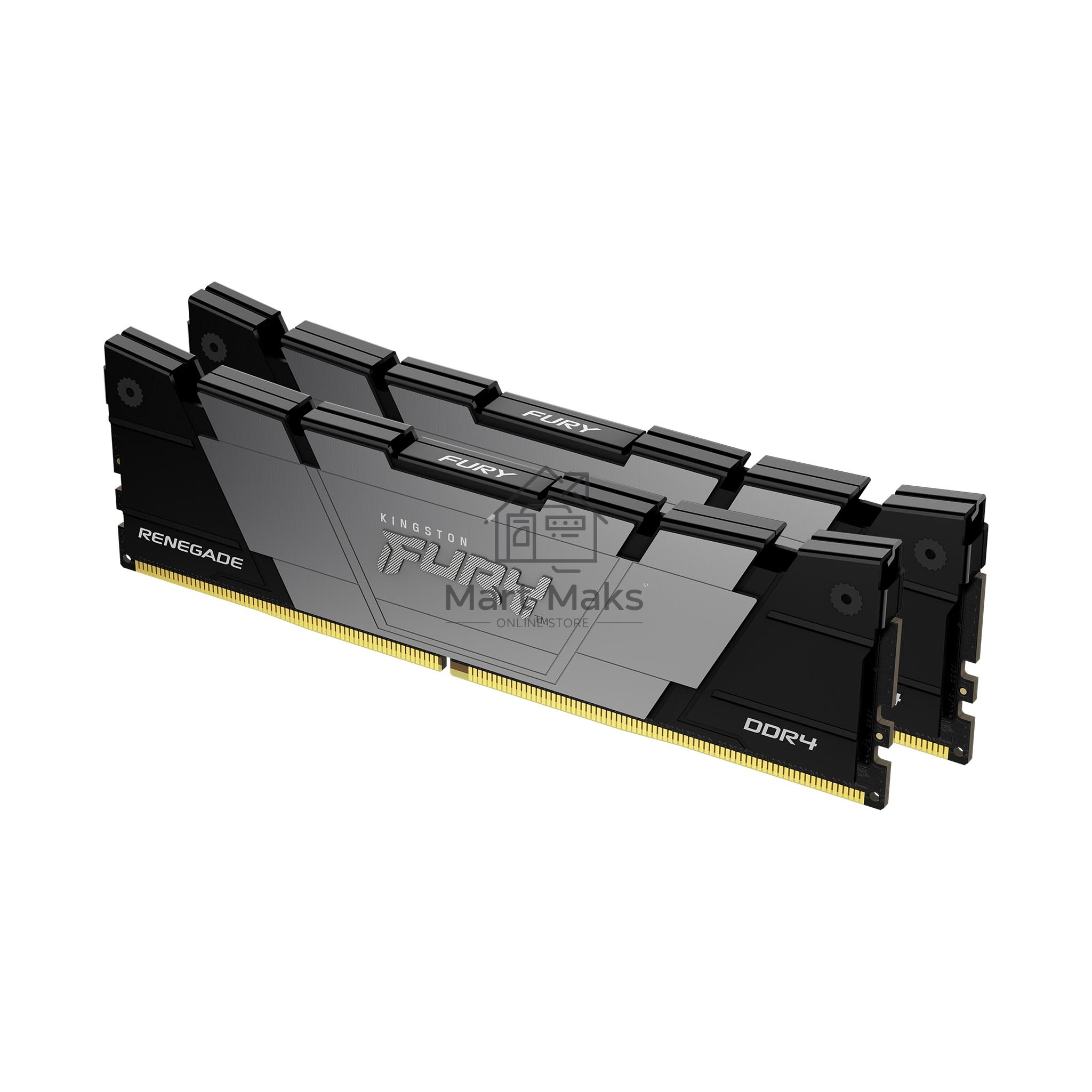 Оперативная память Kingston Fury Renegade, DDR4, 32GB (2x16GB), 3200MHz, CL16, DIMM, с радиаторами, серый/черный