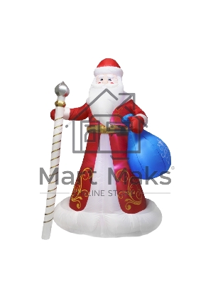Фигура 3D Neon-night надувная Дед Мороз с подарками, размер 300см, внутренняя подсветка 12 LED, компрессор с адаптером 12В, IP44