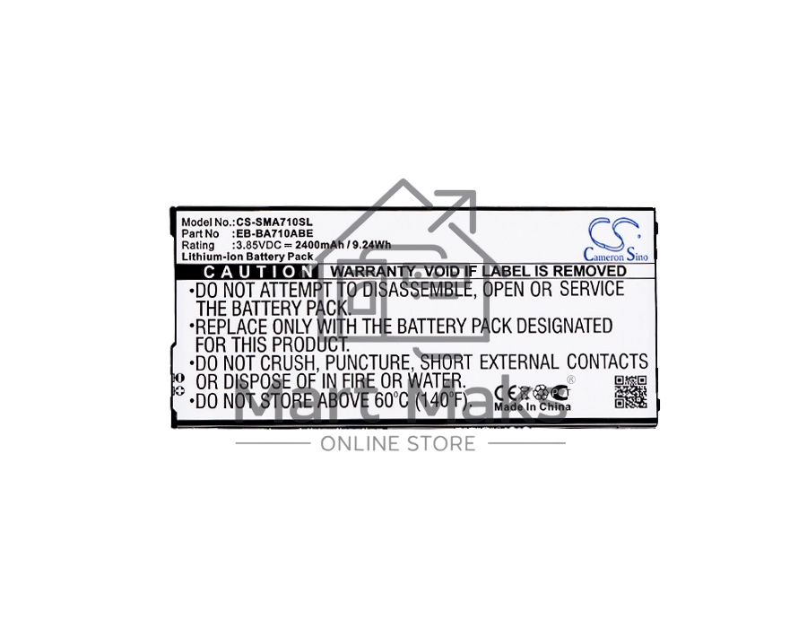 Аккумулятор CameronSinoCS-SMA710SL EB-BA710ABE для Samsung Galaxy A7 (2016) SM-A7103.85V / 2400mAh / 9.24Wh
