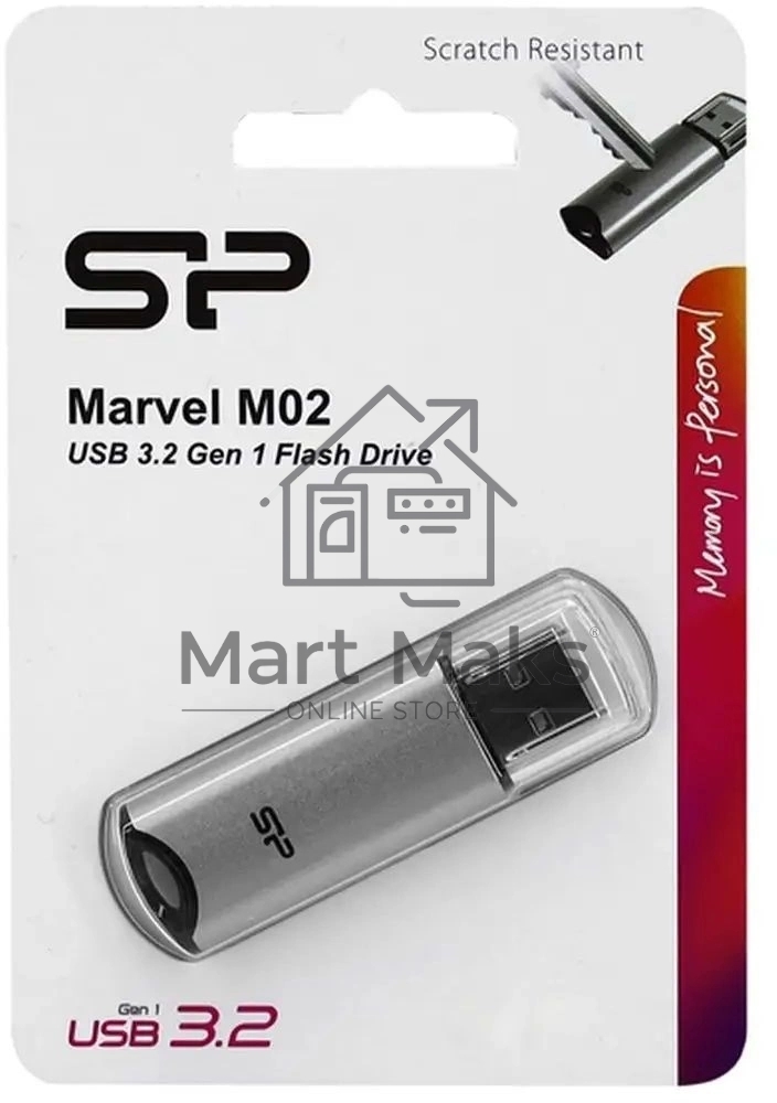 Флешка USB R/W Silicon Power 16GB Marvel M02 SP016GBUF3M02V1S USB3.0 серебристый