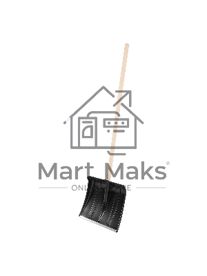 Лопата для уборки снега Сибртех пластиковая, 380х360х1420 мм, деревянный черенок