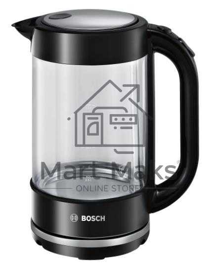 Чайник электрический Bosch TWK70B03 1.7л. 2400Вт черный (корпус: стекло) Чайник электрический Bosch TWK70B03 1.7л. 2400Вт черный (корпус: стекло)