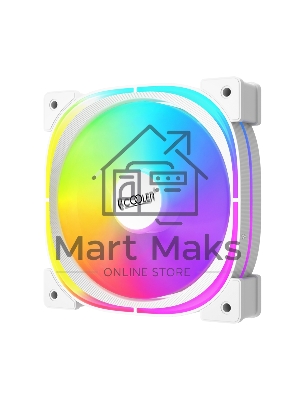 Вентилятор для корпуса PCCooler EF120 ARGb белый, 120 мм, 1500 об/мин, 25.7 дБ, 4 pin