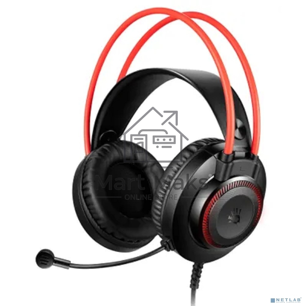 Наушники с микрофоном A4Tech Bloody G200S черный/красный 2м мониторные USB оголовье (G200S USB/ BLACK +RED)