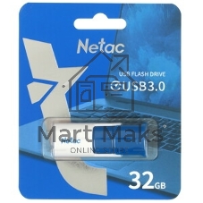Флешка USB Netac U182 Blue (NT03U182N-032G-32BL), 32Gb, USB 3.0, R/W 70/30, синий/белый