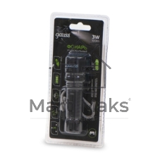 Фонарь ручной Gauss GFL207 черный 3Вт встроенный аккумулятор (GF207)