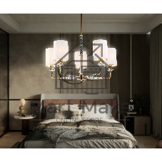 Люстра Ambrella light LH71500/5 BS/FR латунь/белый матовый E14*5 max 40W D680*640