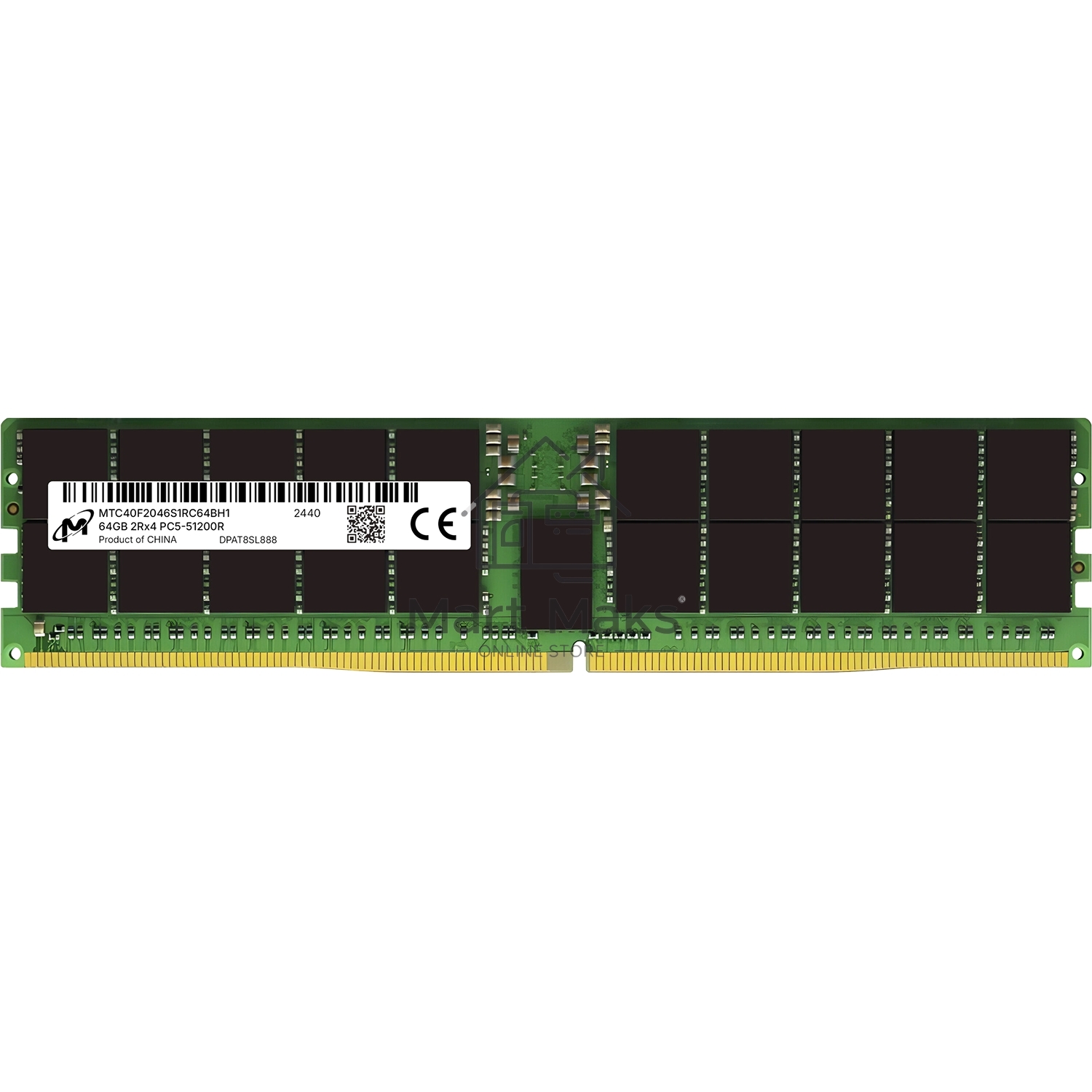 Оперативная память Micron 64GB DDR5 6400 MT/s CL52 2Rx4 ECC Registered DIMM 288pin pulled