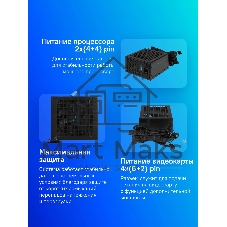 Блок питания Deepcool/GamerStorm PF600 (R-PF600D-HA0B-WDEU), 600Вт, 80 PLUS, 120мм, черный