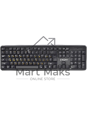 Клавиатура проводная ExeGate Professional Standard LY-331L2 (USB, полноразмерная, влагозащищенная, 104кл., Enter большой, длина кабеля 2,2м, черная, Color Box)
