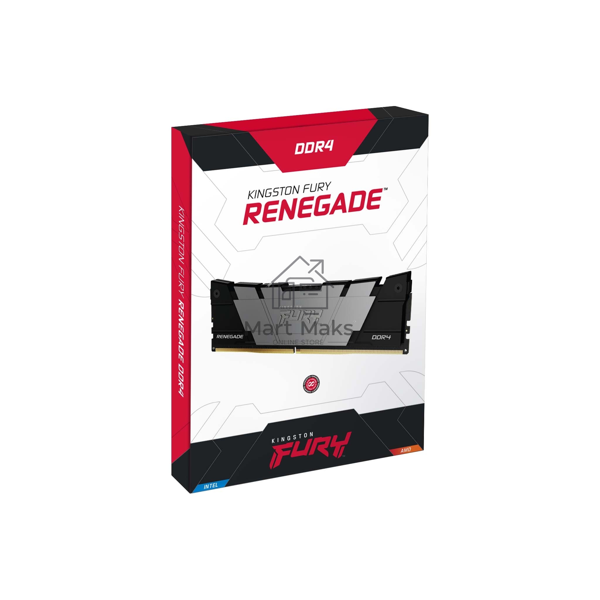 Оперативная память Kingston Fury Renegade, DDR4, 32GB (2x16GB), 3200MHz, CL16, DIMM, с радиаторами, серый/черный