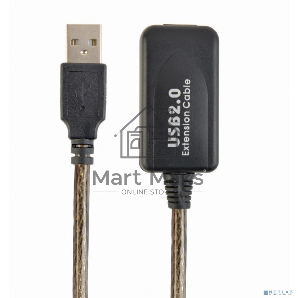 Кабель удлинитель USB 2.0 активный Cablexpert UAE-01-15M, AM/AF, 15м