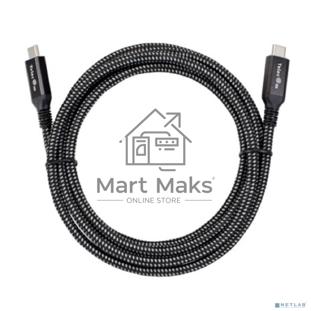 Кабель USB4 TypeCM/CM 8K@30Hz, 40Gbps, PD 240W, медь Telecom 2м TUS840-2M