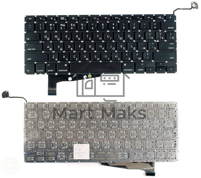 Клавиатура для ноутбука MacBook A1286 без SD плоский ENTER