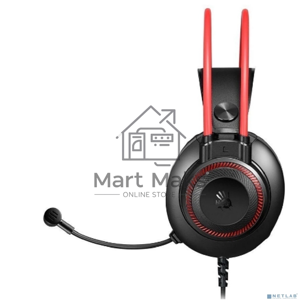 Наушники с микрофоном A4Tech Bloody G200S черный/красный 2м мониторные USB оголовье (G200S USB/ BLACK +RED)