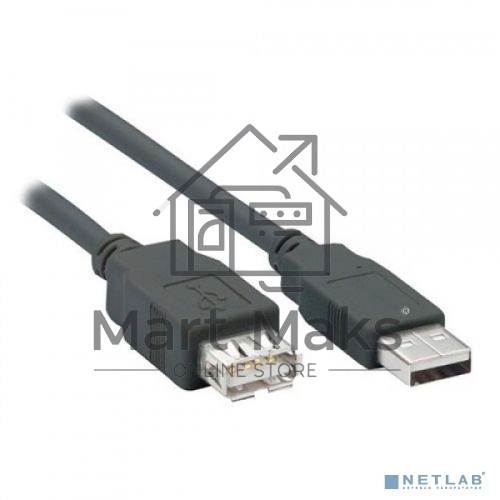 Кабель удлинитель Filum USB 2.0, 1 м., серый, разъемы: USB A male-USB A female, пакет. (FL-C-U2-AM-AF-1M)
