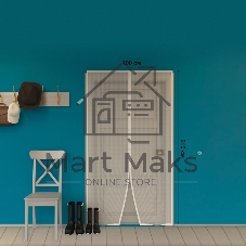 Дверная антимоскитная сетка 210х100см, с магнитами по всей длине, белая ЧЕТЫРЕ СЕЗОНА