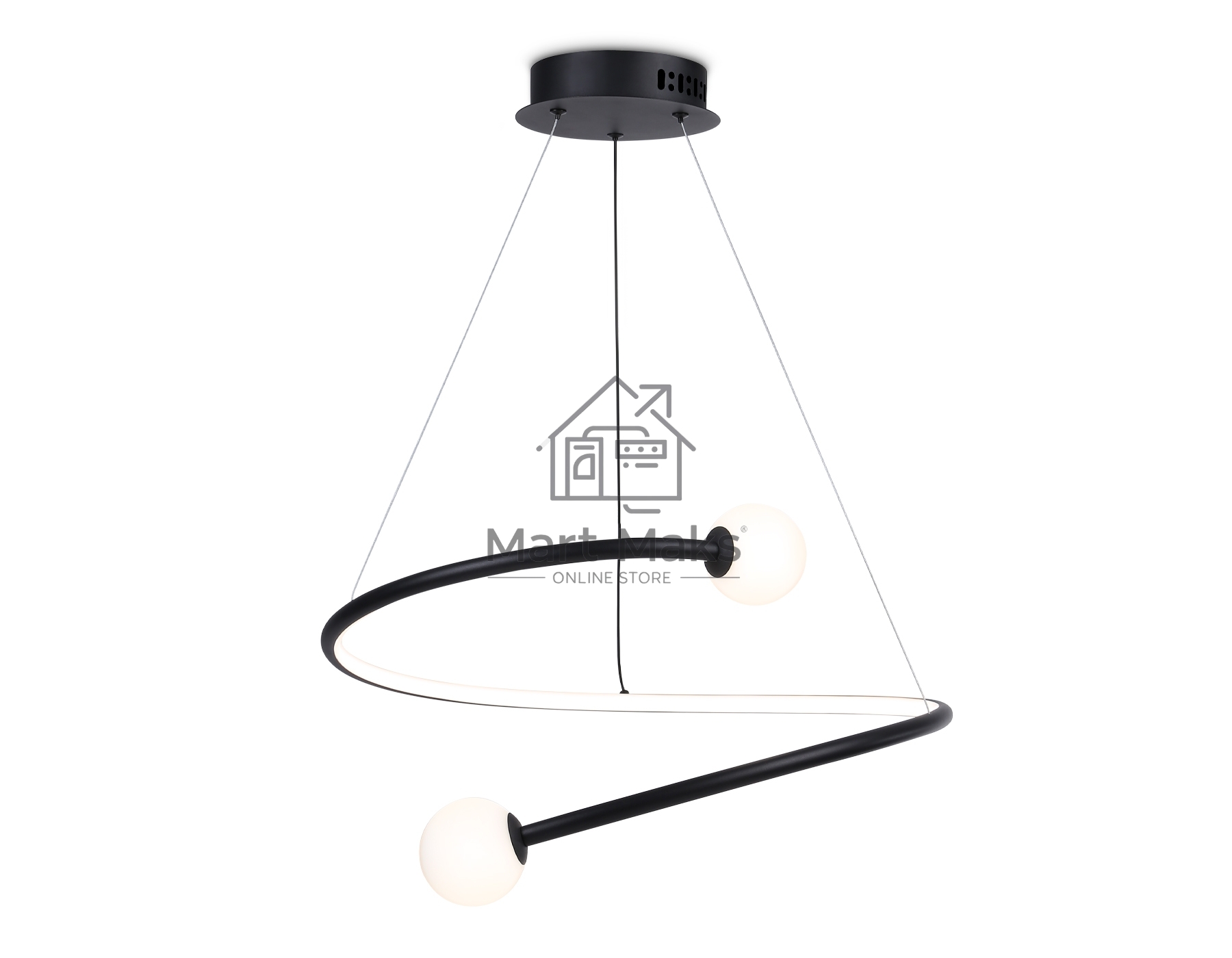 Светильник Ambrella light FL66293 BK черный 39W 3000K-6400K D500*1000 (ПДУ ИК)