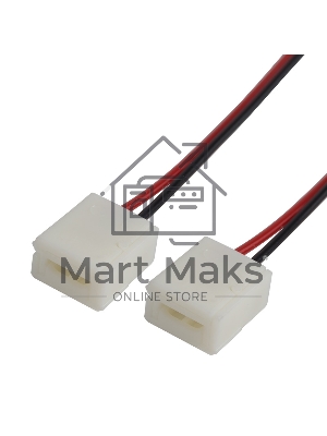 Коннектор соединительный (2 разъема) для одноцветных светодиодных лент с влагозащитой шириной 8 мм, длина 15 см LAMPER