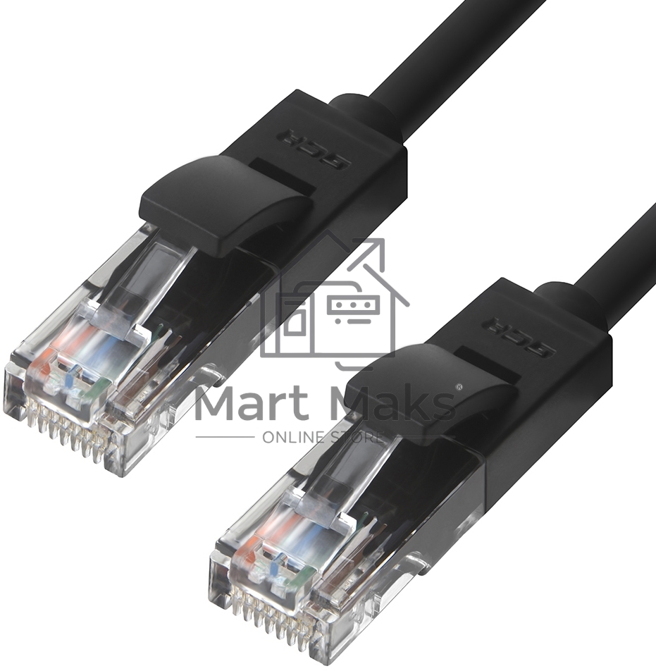 Патч-корд Greenconnect Патч-корд UTP прямой 20m AWG24 кат.5е,  RJ45,  медь, литой (Черный), пластик пакет (GCR-LNC06-20.0m)