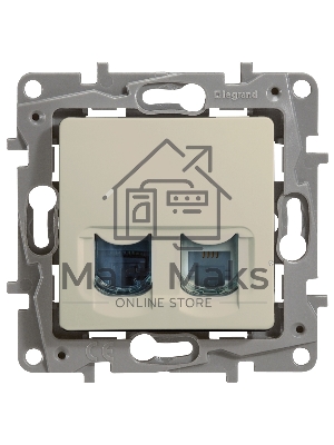 Розетка RJ11+RJ45 к. 5 UTP, сл. кость ETIKA Розетка RJ11+RJ45 к. 5 UTP, сл. кость