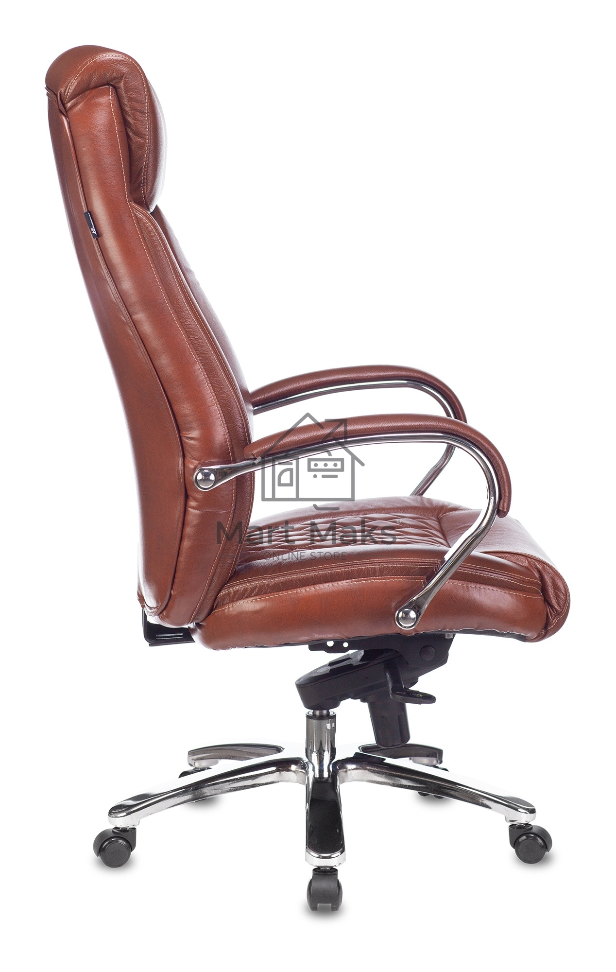 Кресло руководителя Бюрократ T-9924SL светло-коричневый Leather Eichel, кожа, крестовина металл хром