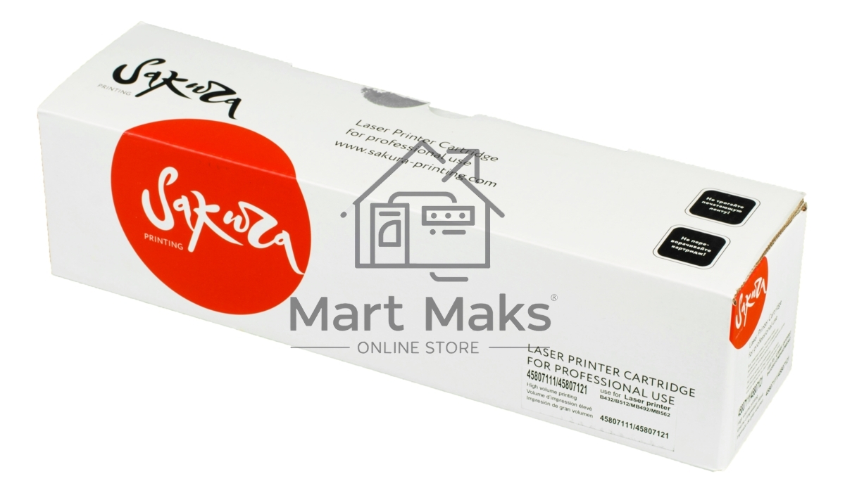 Картридж Sakura 45807111/4580721 для OKI B412/432/512/MB472/492/562, черный, 12 000 к